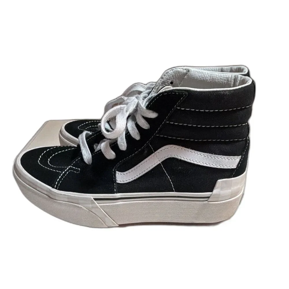 VANS Sk8-Hi Stacked Sneakers Women Black/White, Classic Platform
